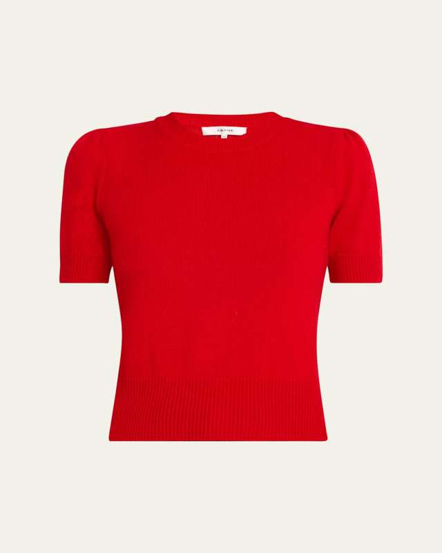 Short-Sleeve Cashmere Sweater